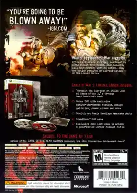 Gears of War 2 Limited Edition (USA) box cover back